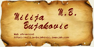 Milija Bujaković vizit kartica